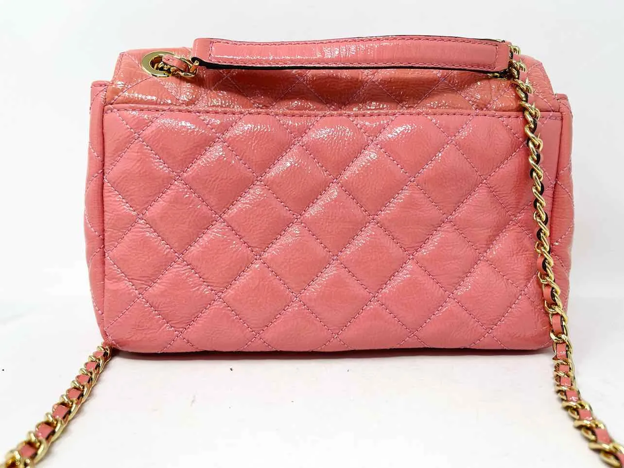 Michael Michael Kors Pink Shoulder Bag Quilted Patent Leather AS IS Purse