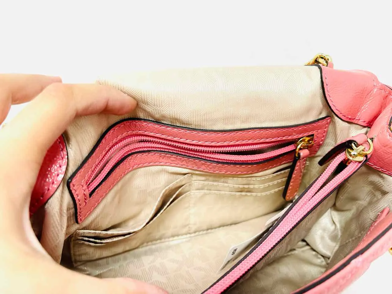 Michael Michael Kors Pink Shoulder Bag Quilted Patent Leather AS IS Purse