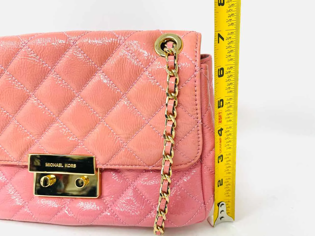 Michael Michael Kors Pink Shoulder Bag Quilted Patent Leather AS IS Purse