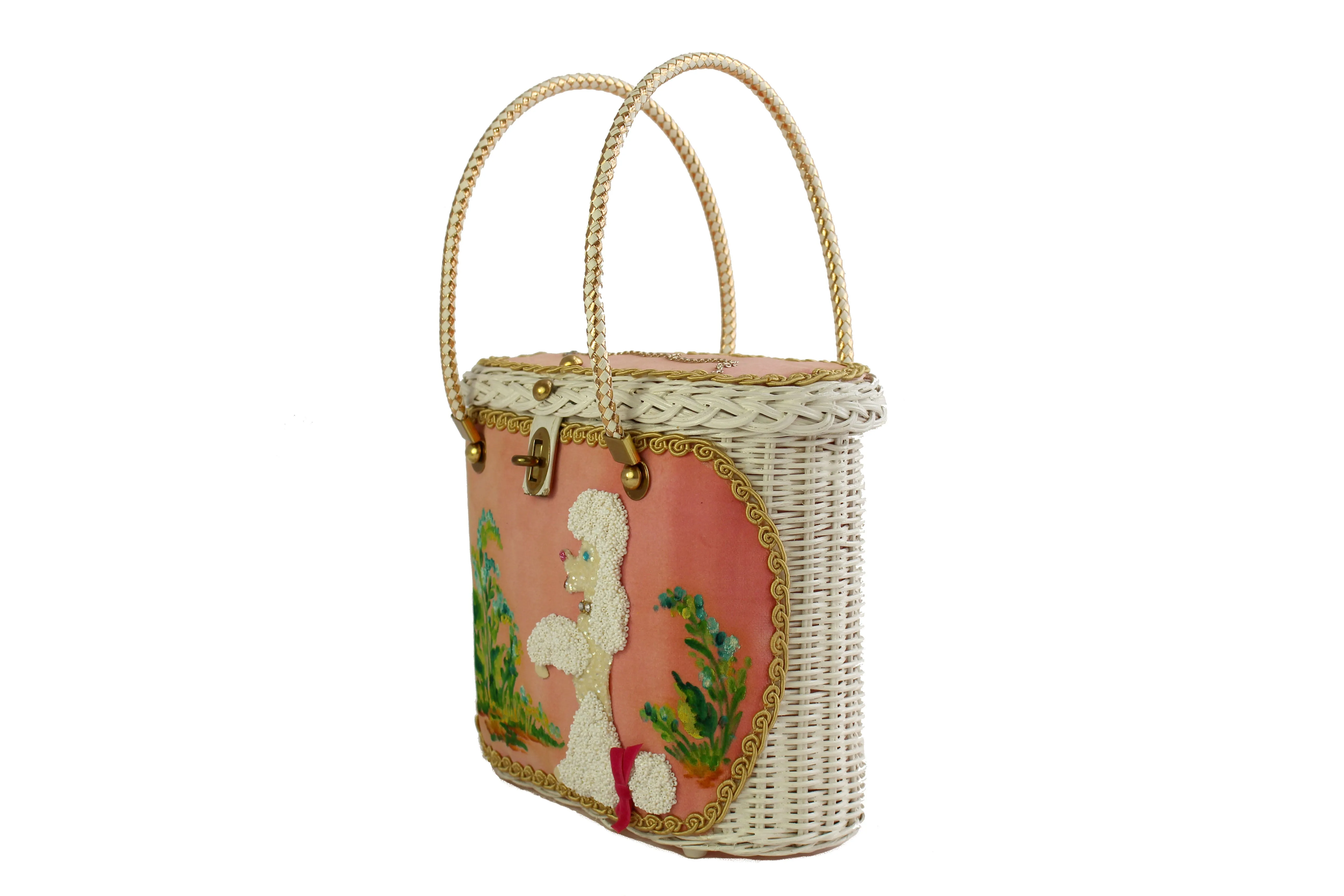 Stylish Wicker Poodle Handbag - Midas of Miami Collection