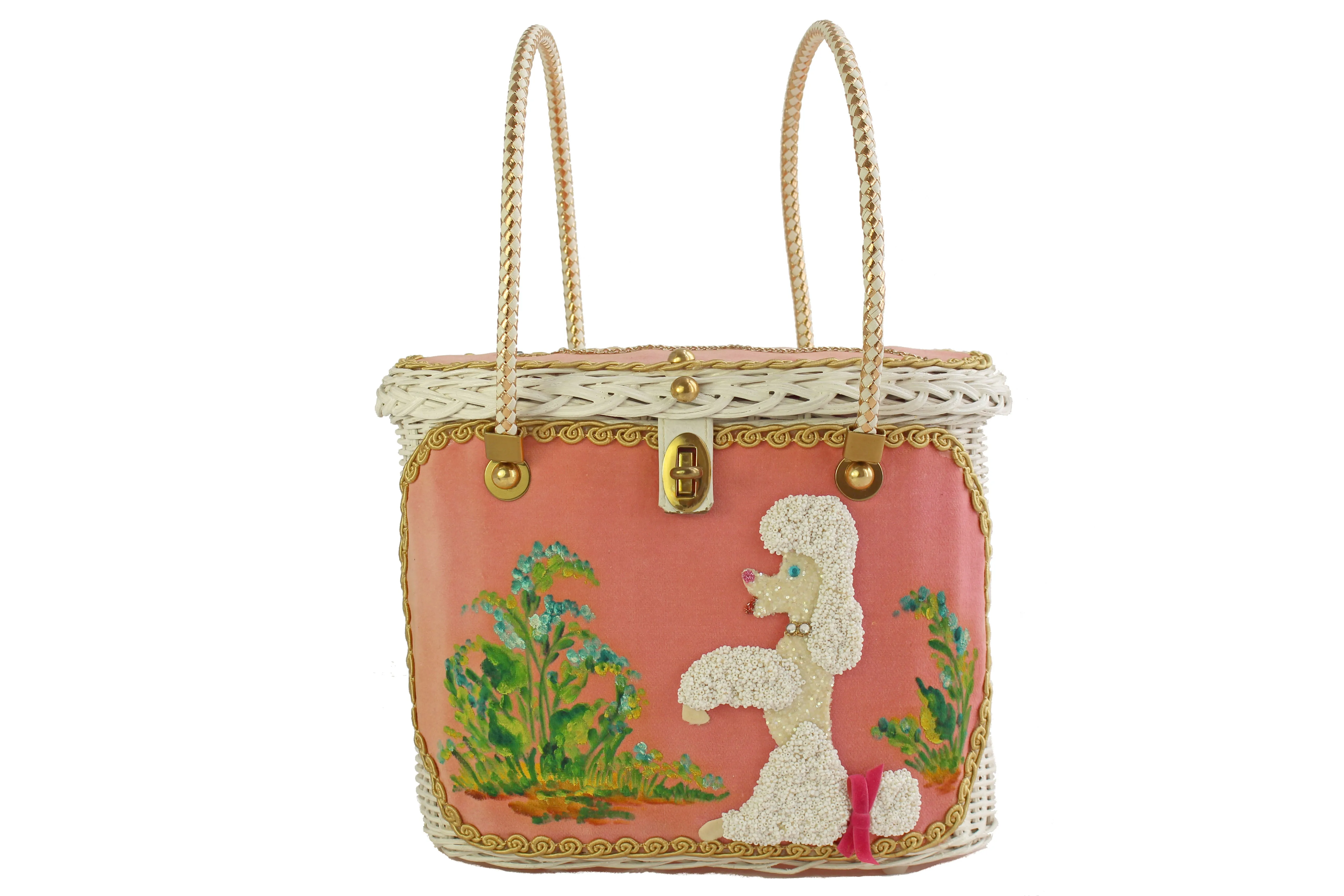 Stylish Wicker Poodle Handbag - Midas of Miami Collection