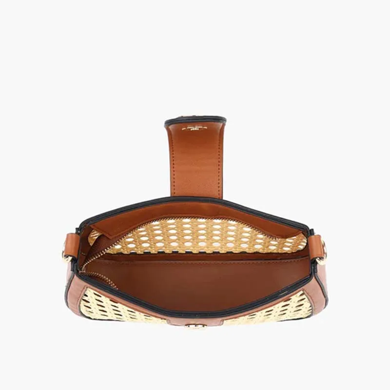 Miller Rattan Crossbody in Brown