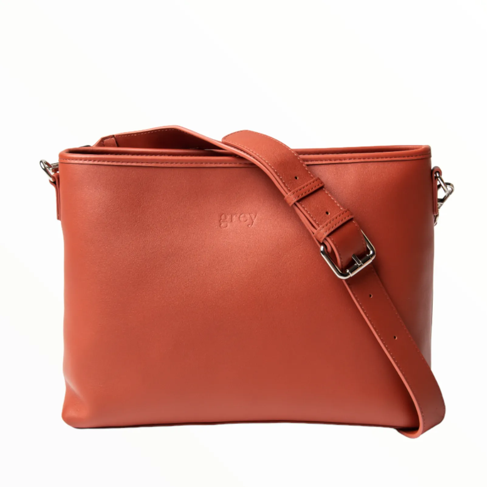 Montanna Unisex Leather Shoulder Bag - Auburn Brown