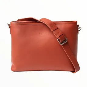 Montanna Unisex Leather Shoulder Bag - Auburn Brown