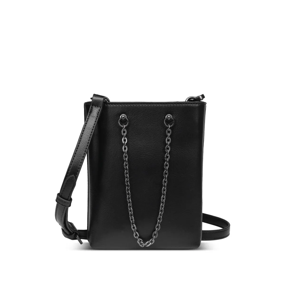 Naomi Vegan Leather Crossbody Phone Pouch | Black