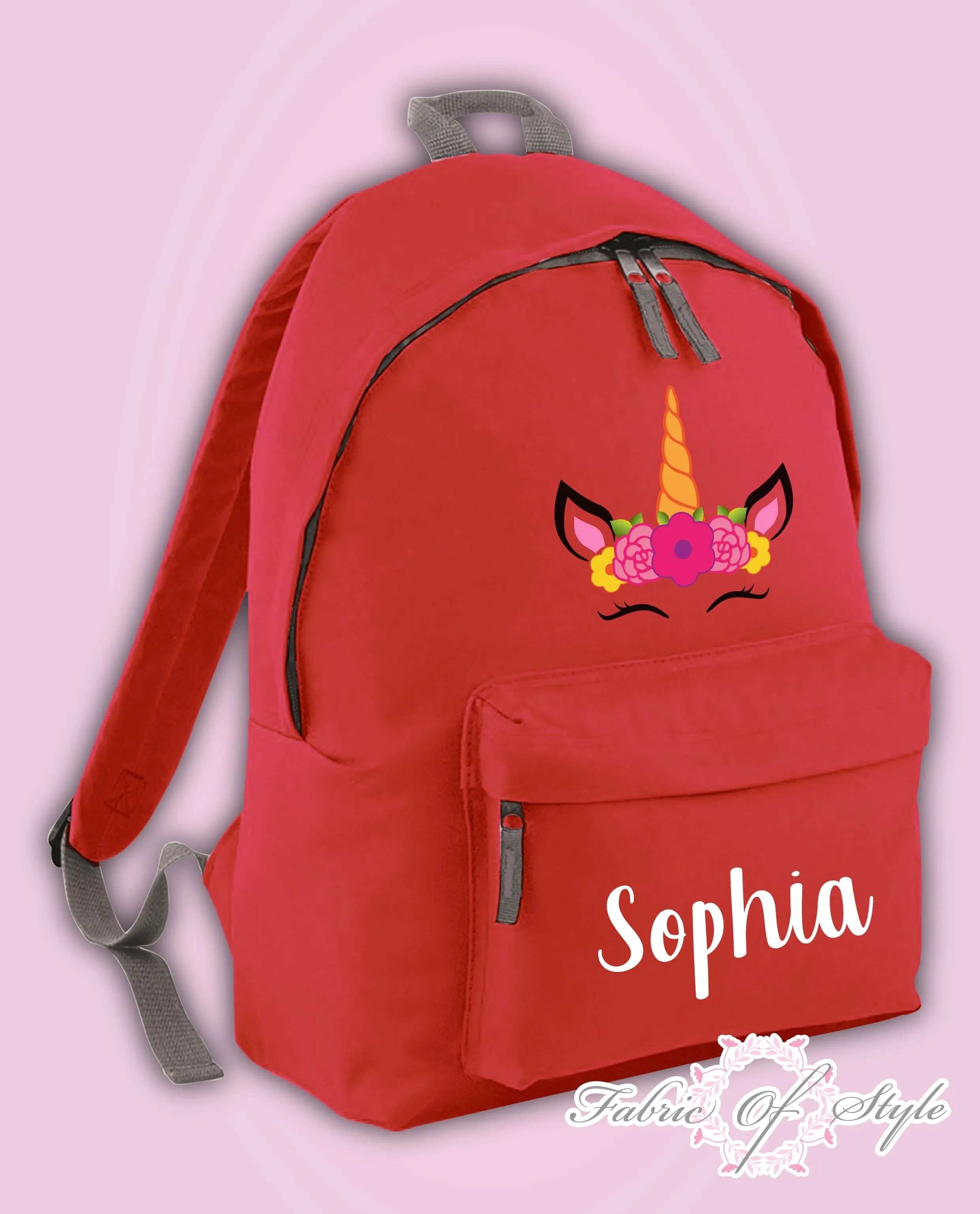 Personalised Kids Backpack - Any Name Unicorn Girls Boys Back To School Bag