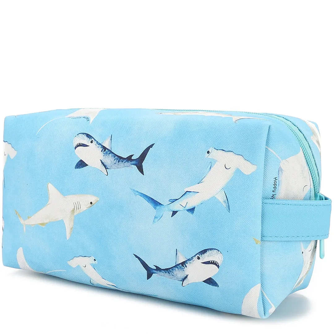 Pouch Cosmetic Happy Sharks Blue