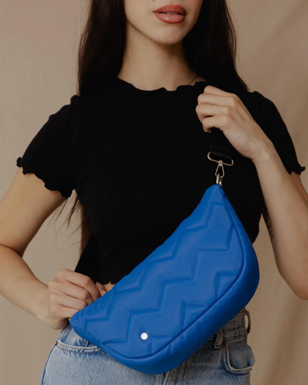 Quilted Sling Bag Blue