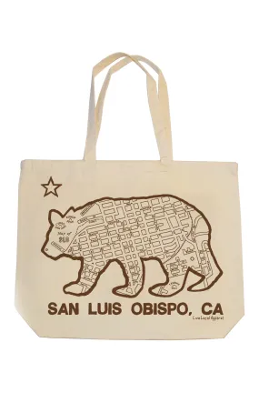 SLO Bear Map Jumbo Tote Bag