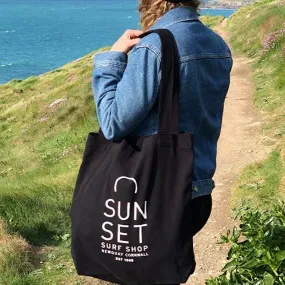 Sunset Surf Tote Bag - Black