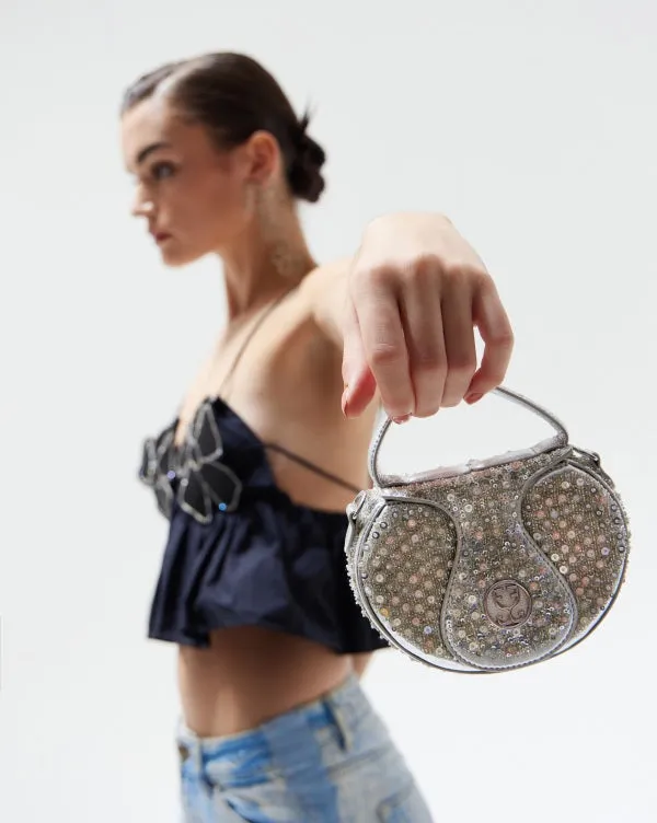 The Micro Bag Leather : Silver