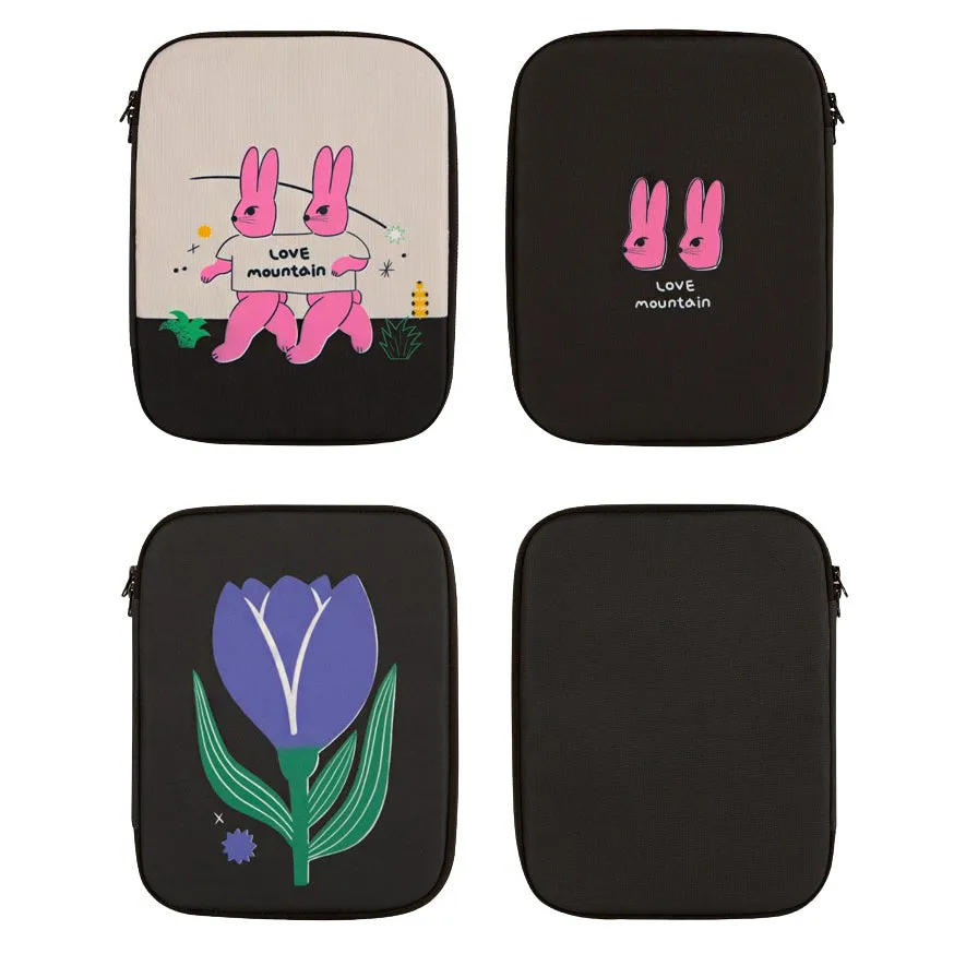 Tulip Rabbit Graphic Laptop Sleeves iPad Fitted Cases Tablet Pouches Protective Covers Purses Handbags Square Cushion Designer School Collage Office Lightweight