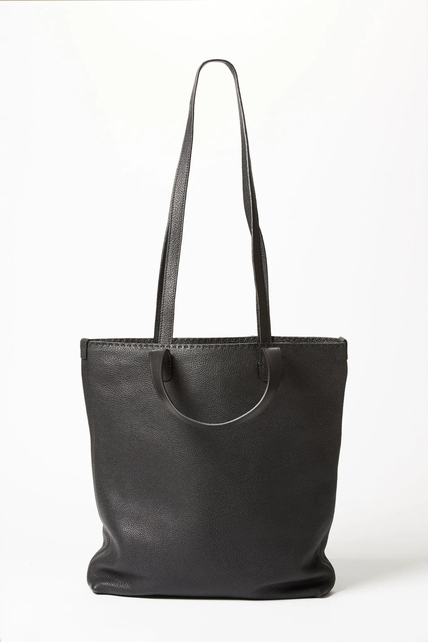 VIA COMMUTER TOTE IN ITALIAN LEATHER BLACK