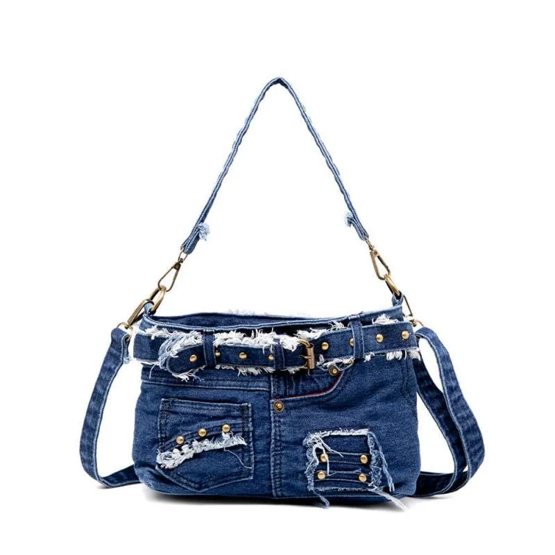 Women's Fashion Simple Denim Canvas Crossbody Bag